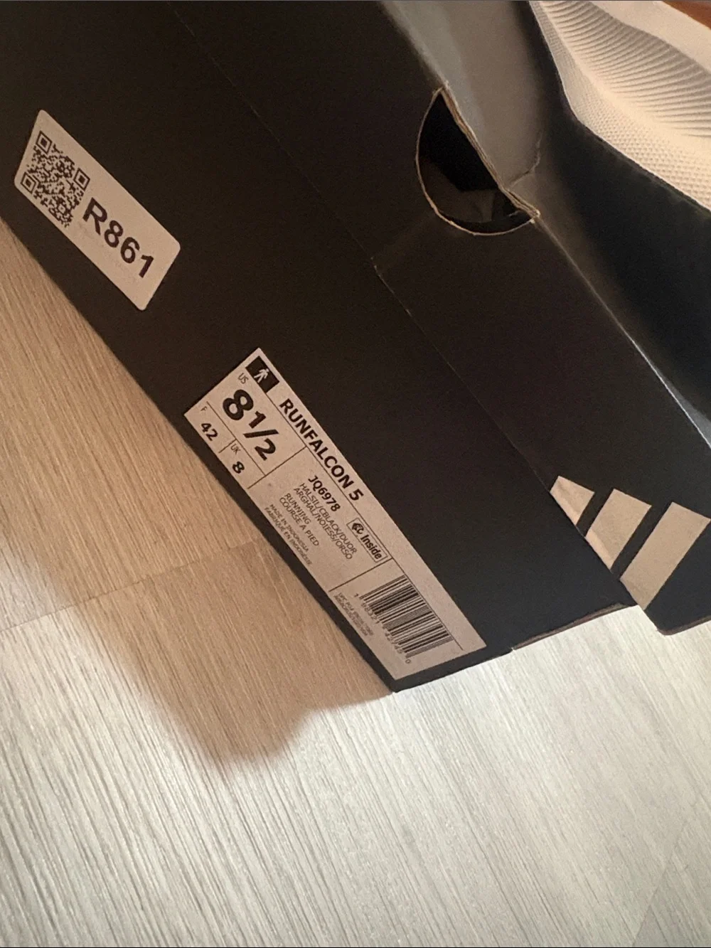 adidas Light Gray and Black Men's Running Sneakers with Orange Accents